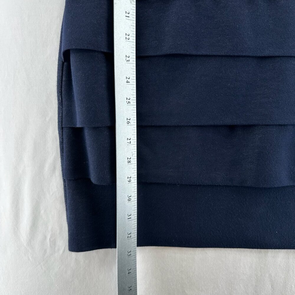 Sweet Storm Sleeveless Mini Dress Womens L Bodycon Tiered V-Neck Lined Navy Blue - Picture 8 of 11